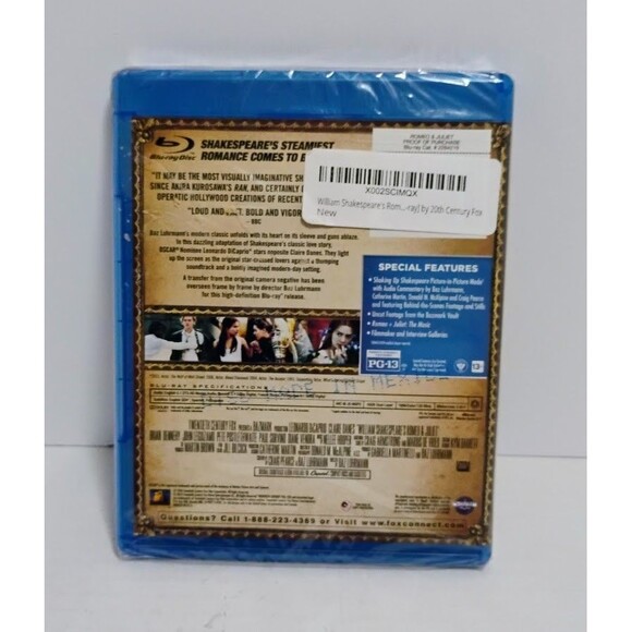 1996 20TH CENTURY FOX ROMEO & JULIET BLU-RAY NEW SEALED LEO DICAPRIO - Picture 2 of 5
